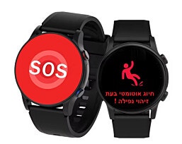 שעון טלפון למבוגרים עם לחצן מצוקה וזיהוי נפילה מד דופק ומד לחץ דם