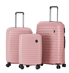 סט 3 מזוודות דגם Benaton Suitcase Vanille 10663 צבע ורוד