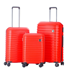 סט 3 מזוודות דגם Benaton Suitcase Vanille 10663 צבע אדום