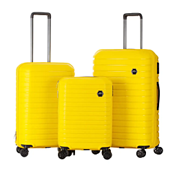 סט 3 מזוודות דגם Benaton Suitcase Vanille 10663 צבע צהוב