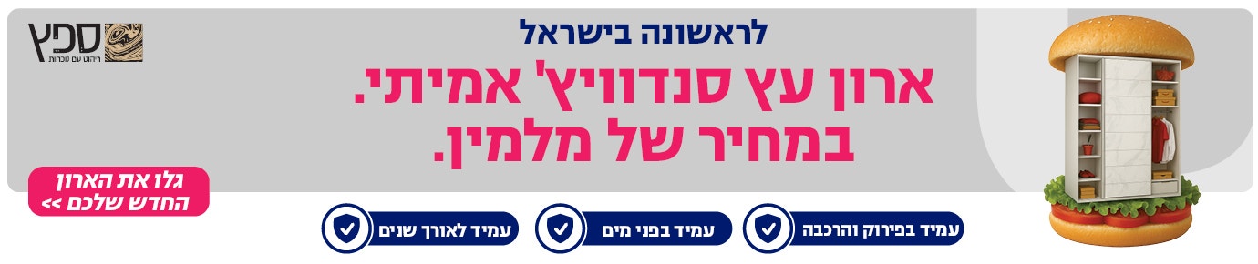 חדש באתר! ארונות מעץ סנדוויץ' איכותי  במחיר של ארון מלמין  לרכישה >>